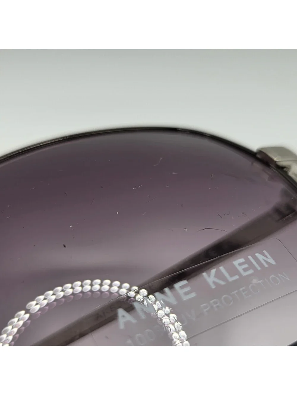 Anne Klein Sunglasses AKS2001CE Silver Purple Y2K